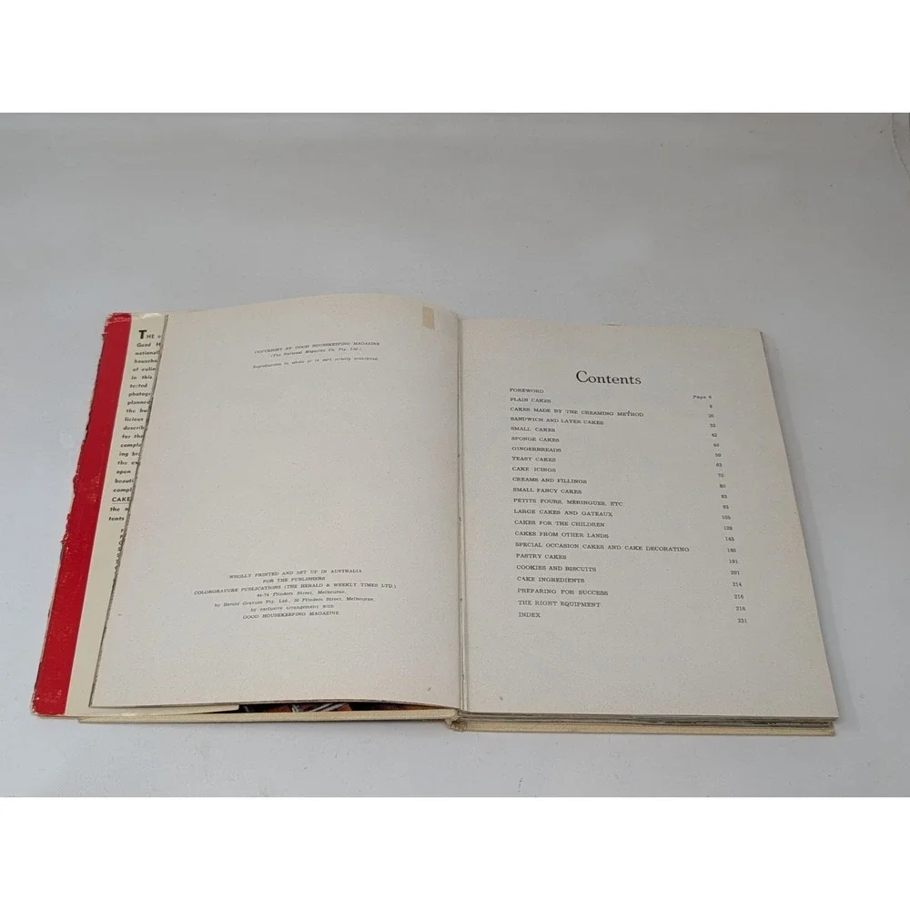 Vintage Good Housekeeping Cake Dessert Cookbook Making Australian Book 1950s 50s